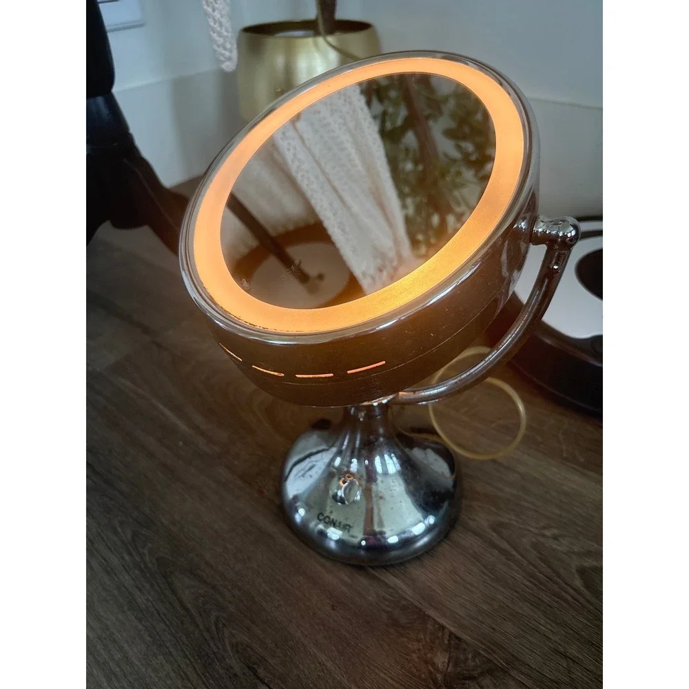 Conair Reflections Lighted Vanity Mirror Chrome BE18LCX 4 Settings Swivel Oval
